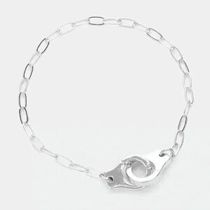 Handcuff Bracelet Rhodium